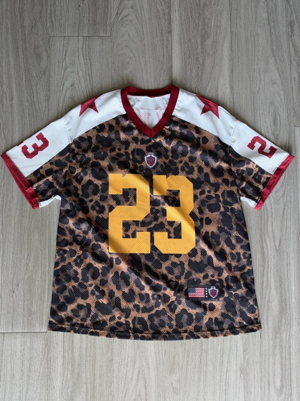 Leopard Number 23 Mesh New York Jersey Oversized